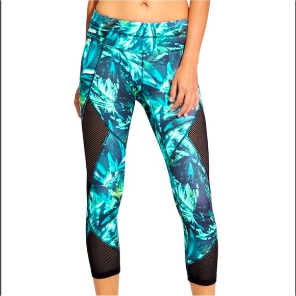 Athleta Napali Mesh Sonar Capri Leggings Sz Medium - Picture 1 of 6